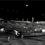 Artists concept of Phase 3 of NASAs Moon Base. NASA 01